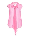 Maison Common Woman Shirt Fuchsia Size 10 Silk In Pink