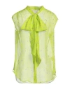 Maison Common Woman Shirt Lime Green Size 8 Silk