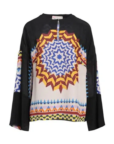 Maison Common Woman Top Black Size 10 Silk In White