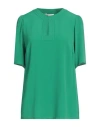 Maison Common Woman Top Green Size 14 Acetate, Silk