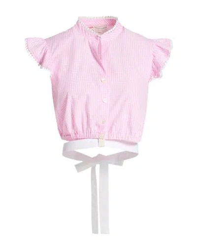 Maison Common Woman Top Pink Size 6 Cotton, Polyamide, Elastane
