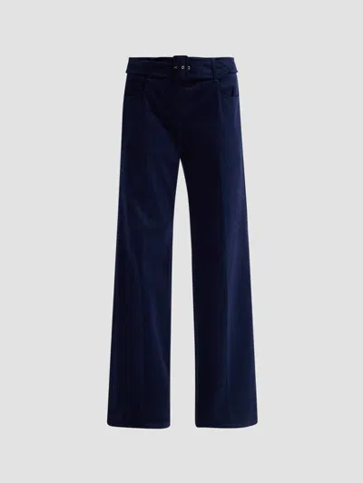 Maison Common Women's Belted Mid-rise Denim Trousers In Blue