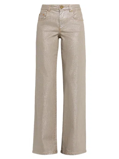 Maison Common Women's Coated Wide-leg Jeans In Multi