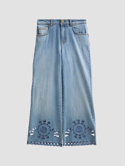 Maison Common Women's Cutout Crop Jeans In Blue