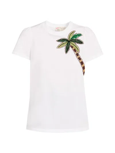 Maison Common Women's Embroidered Palm-tree Cotton T-shirt In Multi