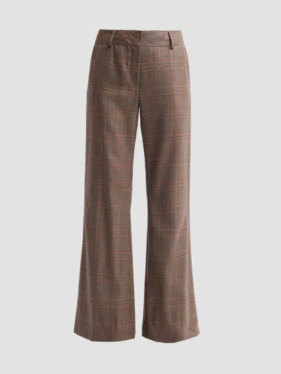 Maison Common Women's Glen Plaid Wool Trousers In Brown