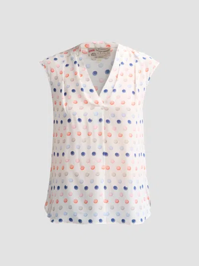 Maison Common Women's Macaroon Print Silk Top In Multi