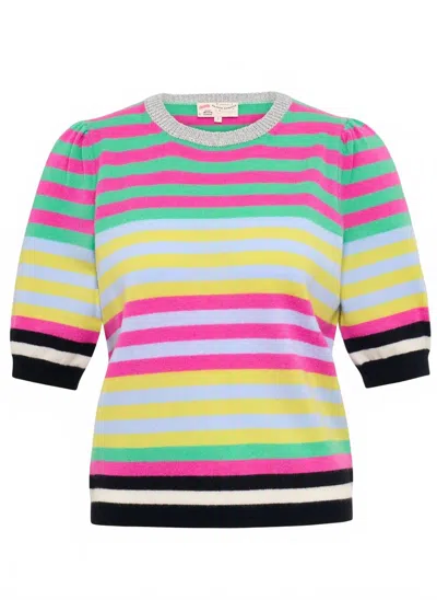 Maison Common Women's Short Sleeve Stripe Pullover Sweater In Multi