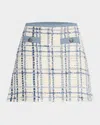 Maison Common Wool-blend Paillette Tweed Mini Skirt In White
