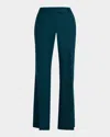 Maison Common Wool-blend Wide-leg Pants In Dark Green
