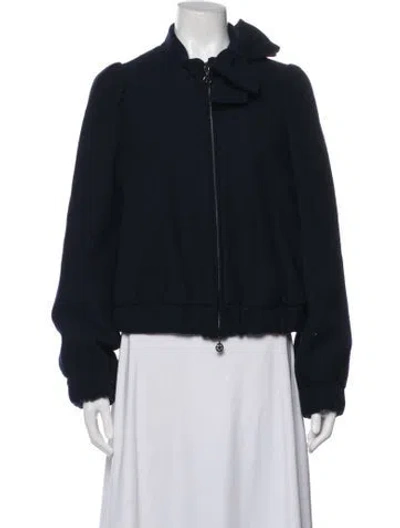 Pre-owned Maison Common Wool Bomber Jacket In Blue