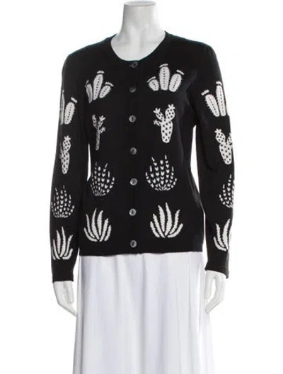 Pre-owned Maison Common Wool Graphic Print Sweater In Black