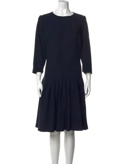 Pre-owned Maison Common Wool Knee-length Dress In Blue