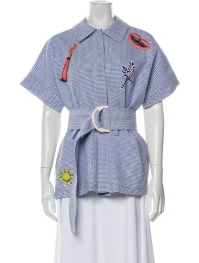 Pre-owned Maison Common Wool Plaid Print Evening Jacket In Multi