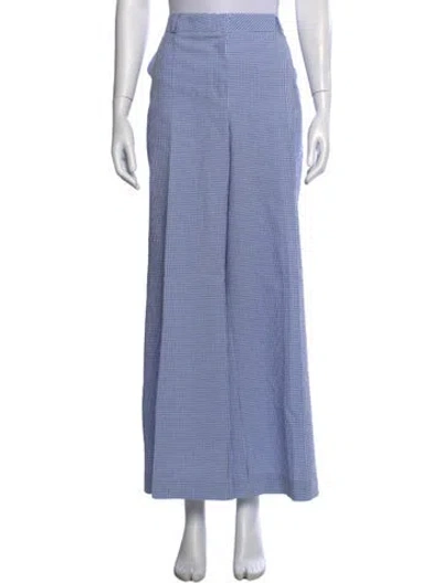 Pre-owned Maison Common Wool Wide Leg Pants In Blue