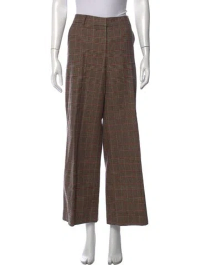 Pre-owned Maison Common Wool Wide Leg Pants In Brown
