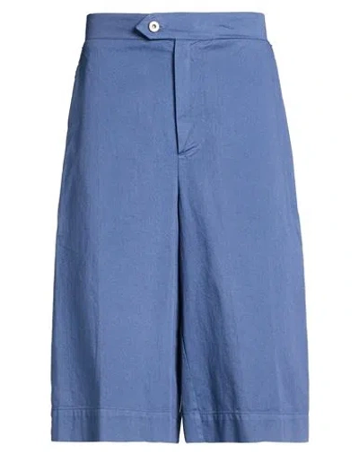 Maison Crazy Worker 3.2 Man Shorts & Bermuda Shorts Slate Blue Size Xs Cotton