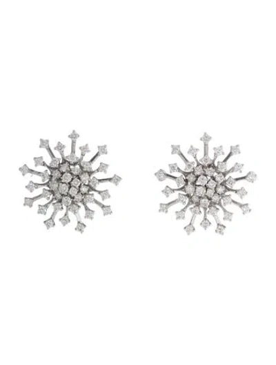 Pre-owned Maison Crivelli 18k 3.44ctw Diamond Starburst Earclips In Multicolor