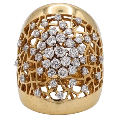 Pre-owned Maison Crivelli Crivelli 1 Carat Diamond Lacework Dome Ring In Multiple