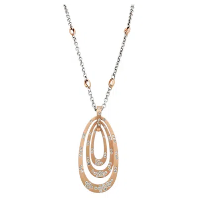 Pre-owned Maison Crivelli Crivelli Layered Openwork Diamond Pendant Necklace 18k White & Rose Gold 2.21ctw