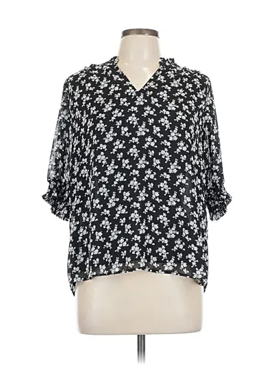 Pre-owned Maison D' Amelie 3/4 Sleeve Blouse In Black