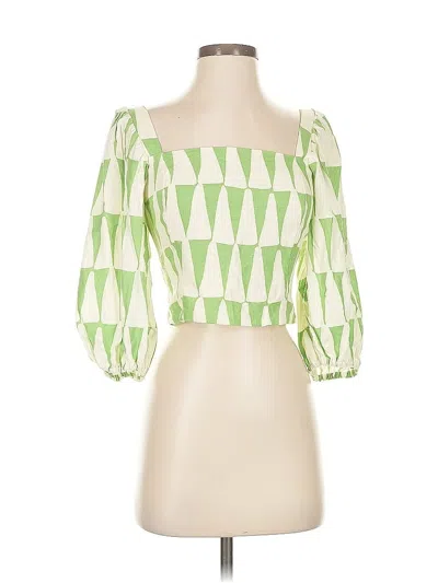Pre-owned Maison D' Amelie 3/4 Sleeve Blouse In Green