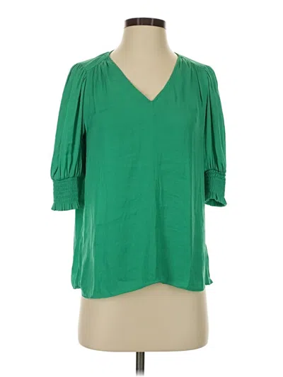 Pre-owned Maison D' Amelie 3/4 Sleeve Blouse In Green