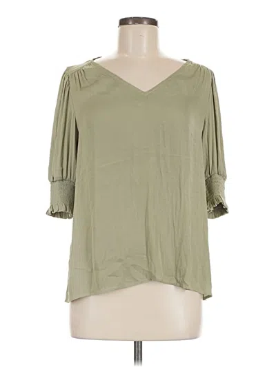 Pre-owned Maison D' Amelie 3/4 Sleeve Blouse In Green