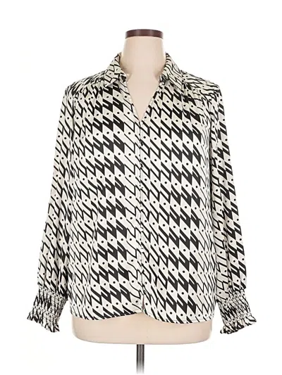 Pre-owned Maison D' Amelie 3/4 Sleeve Blouse In Silver