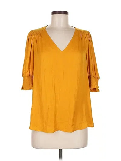 Pre-owned Maison D' Amelie 3/4 Sleeve Blouse In Yellow