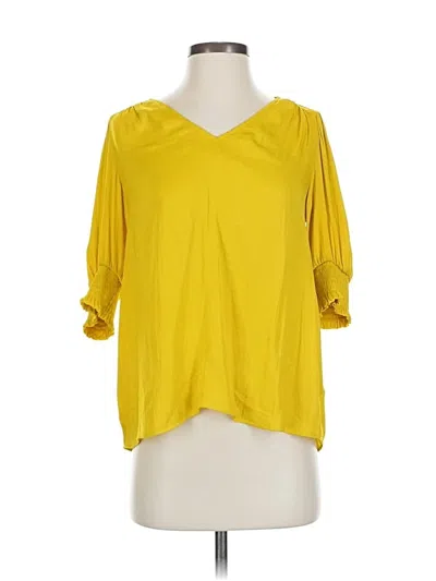Pre-owned Maison D' Amelie 3/4 Sleeve Blouse In Yellow