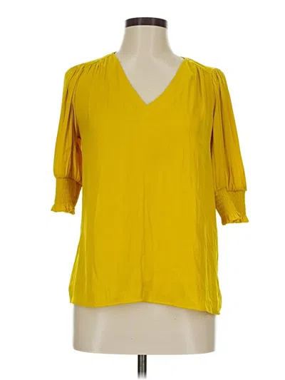 Pre-owned Maison D' Amelie 3/4 Sleeve Blouse In Yellow