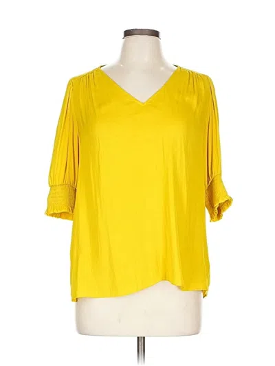 Pre-owned Maison D' Amelie 3/4 Sleeve Blouse In Yellow