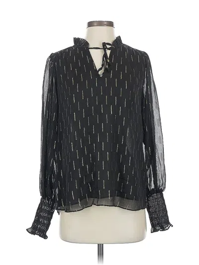 Pre-owned Maison D' Amelie Long Sleeve Blouse In Black
