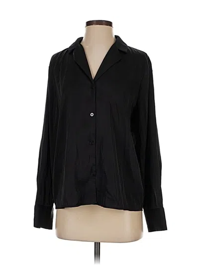 Pre-owned Maison D' Amelie Long Sleeve Blouse In Black