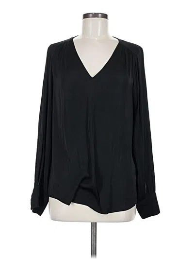 Pre-owned Maison D' Amelie Long Sleeve Blouse In Black