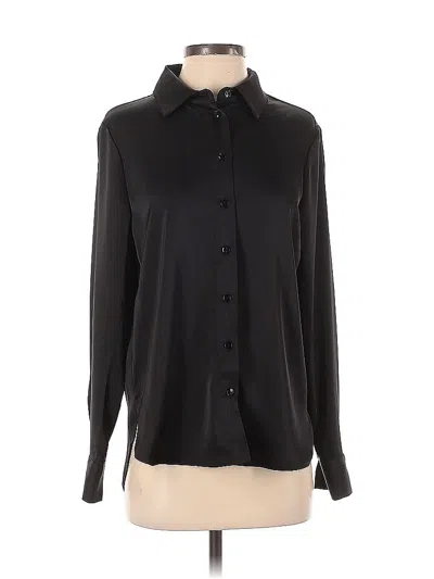 Pre-owned Maison D' Amelie Long Sleeve Blouse In Black