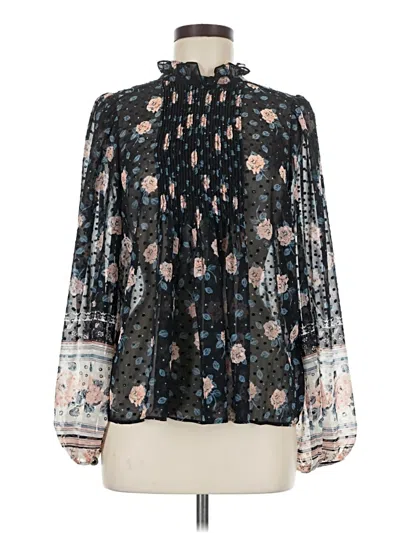 Pre-owned Maison D' Amelie Long Sleeve Blouse In Black