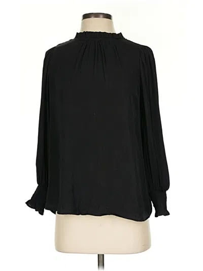 Pre-owned Maison D' Amelie Long Sleeve Blouse In Black
