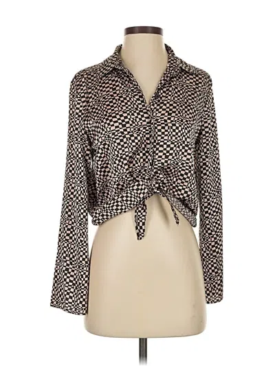 Pre-owned Maison D' Amelie Long Sleeve Blouse In Black