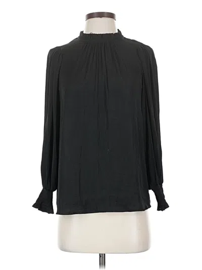 Pre-owned Maison D' Amelie Long Sleeve Blouse In Black