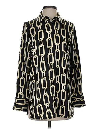 Pre-owned Maison D' Amelie Long Sleeve Blouse In Black