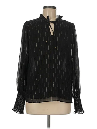 Pre-owned Maison D' Amelie Long Sleeve Blouse In Black