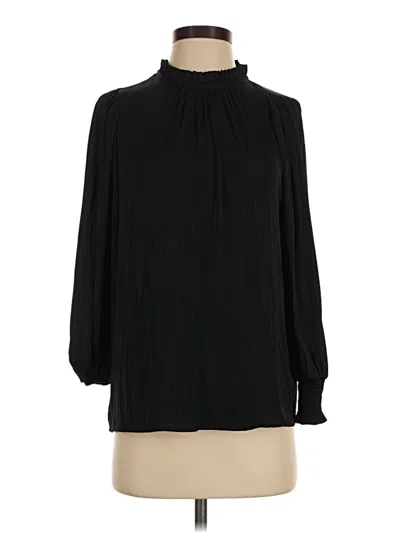 Pre-owned Maison D' Amelie Long Sleeve Blouse In Black