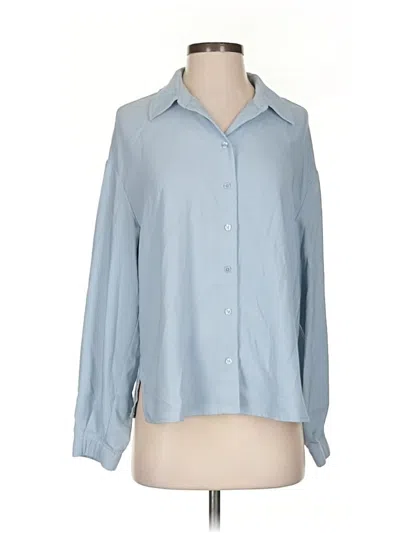 Pre-owned Maison D' Amelie Long Sleeve Blouse In Blue
