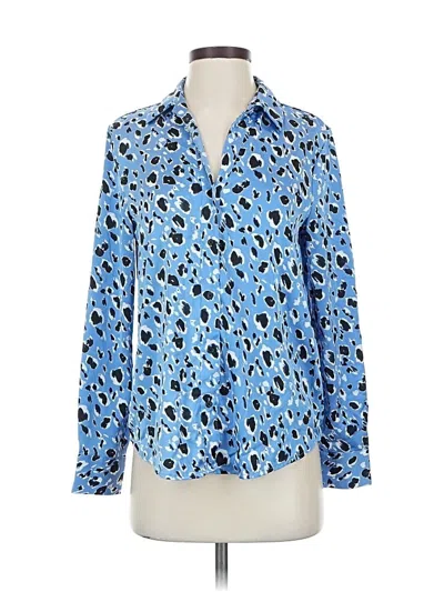 Pre-owned Maison D' Amelie Long Sleeve Blouse In Blue