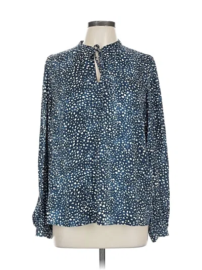 Pre-owned Maison D' Amelie Long Sleeve Blouse In Blue
