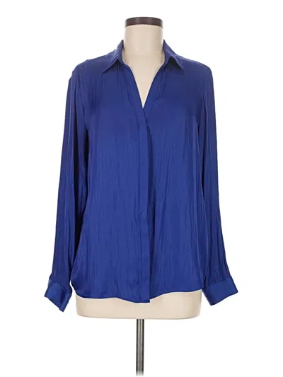 Pre-owned Maison D' Amelie Long Sleeve Blouse In Blue
