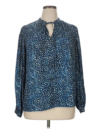 Pre-owned Maison D' Amelie Long Sleeve Blouse In Blue