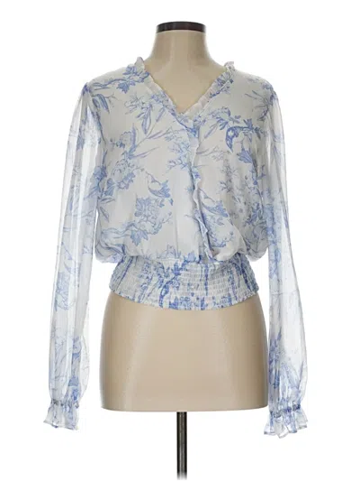 Pre-owned Maison D' Amelie Long Sleeve Blouse In Blue